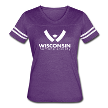 Load image into Gallery viewer, WHS Logo Contoured Vintage Sport T-Shirt - vintage purple/white