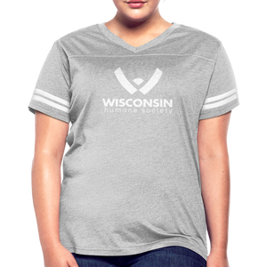 WHS Logo Contoured Vintage Sport T-Shirt - heather gray/white