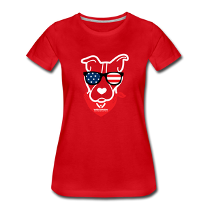 USA Dog Contoured Premium T-Shirt - red