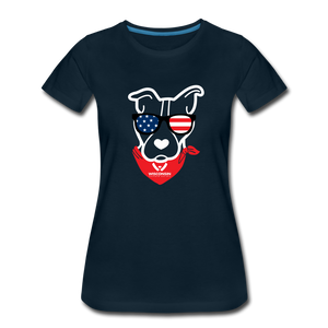 USA Dog Contoured Premium T-Shirt - deep navy