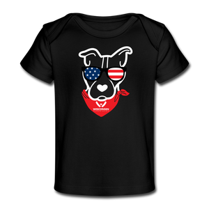 USA Dog Organic Baby T-Shirt - black