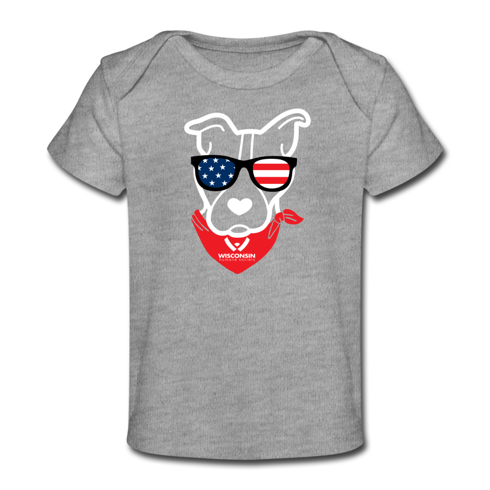 USA Dog Organic Baby T-Shirt - heather gray