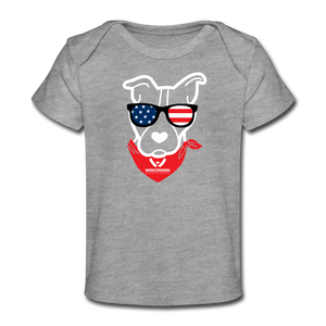 USA Dog Organic Baby T-Shirt - heather gray