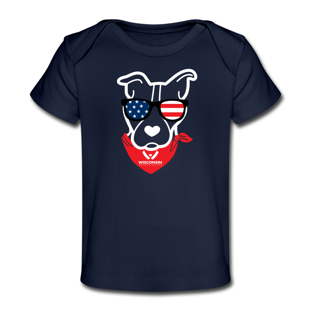 USA Dog Organic Baby T-Shirt - dark navy