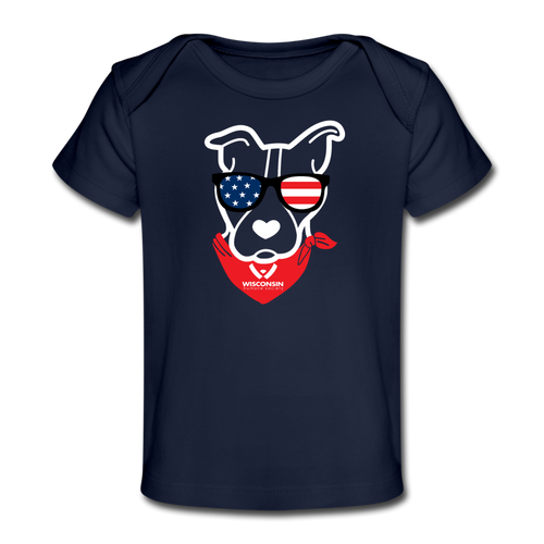 USA Dog Organic Baby T-Shirt - dark navy