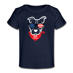 USA Dog Organic Baby T-Shirt - dark navy