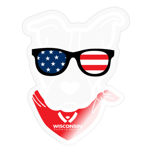 USA Dog Sticker - transparent glossy