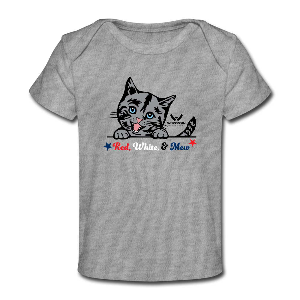 Red White & Mew Organic Baby T-Shirt - heather gray