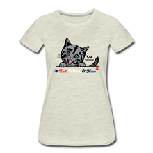 Load image into Gallery viewer, Red White &amp; Mew Contoured Premium T-Shirt - heather oatmeal