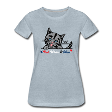 Load image into Gallery viewer, Red White &amp; Mew Contoured Premium T-Shirt - heather ice blue