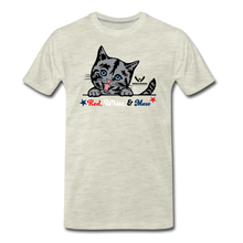 Load image into Gallery viewer, Red White &amp; Mew Classic Premium T-Shirt - heather oatmeal