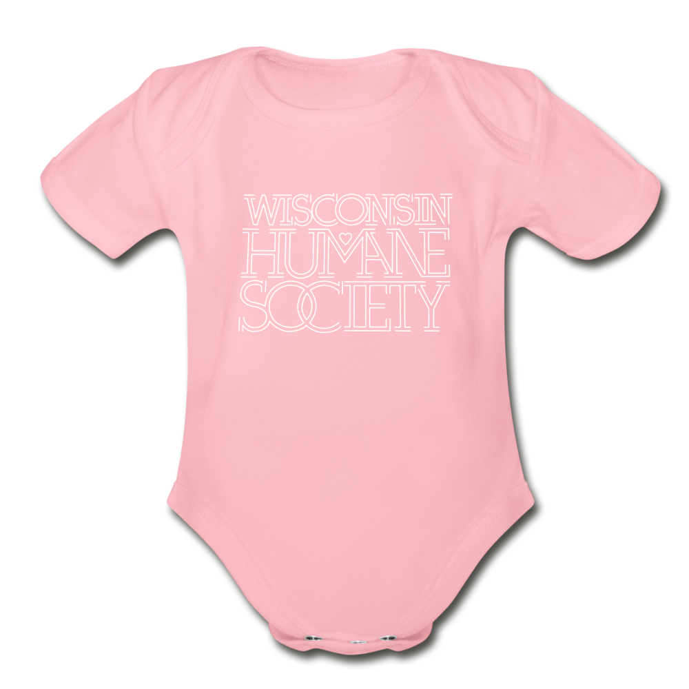 WHS 1987 Logo Organic Short Sleeve Baby Bodysuit - light pink