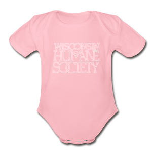 WHS 1987 Logo Organic Short Sleeve Baby Bodysuit - light pink