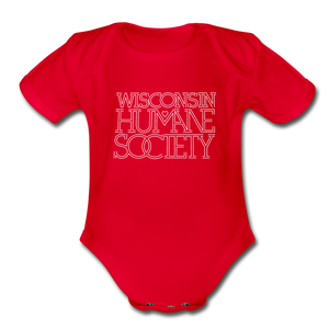 WHS 1987 Logo Organic Short Sleeve Baby Bodysuit - red