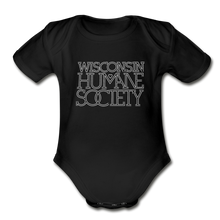 Load image into Gallery viewer, WHS 1987 Logo Organic Short Sleeve Baby Bodysuit - black