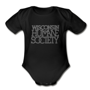 WHS 1987 Logo Organic Short Sleeve Baby Bodysuit - black