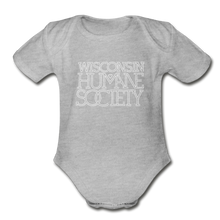 Load image into Gallery viewer, WHS 1987 Logo Organic Short Sleeve Baby Bodysuit - heather gray