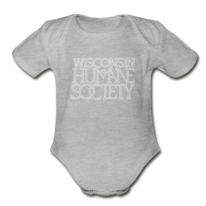 WHS 1987 Logo Organic Short Sleeve Baby Bodysuit - heather gray