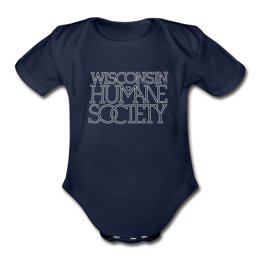 WHS 1987 Logo Organic Short Sleeve Baby Bodysuit - dark navy