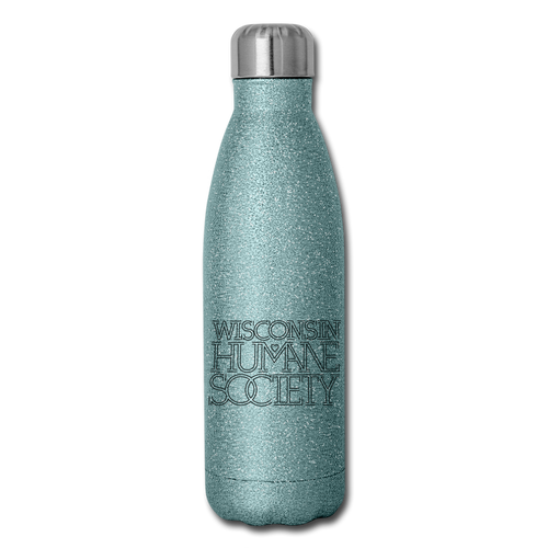 WHS 1987 Logo Insulated Stainless Steel Water Bottle - turquoise glitter