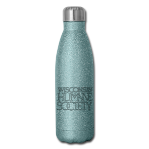 WHS 1987 Logo Insulated Stainless Steel Water Bottle - turquoise glitter