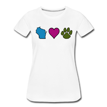 Load image into Gallery viewer, WI Loves Pets Contoured Premium T-Shirt - white