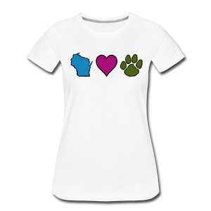 WI Loves Pets Contoured Premium T-Shirt - white
