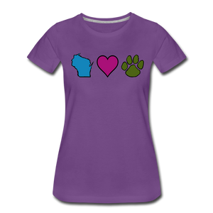 WI Loves Pets Contoured Premium T-Shirt - purple