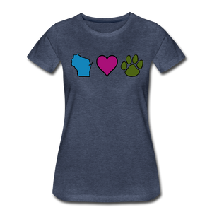 WI Loves Pets Contoured Premium T-Shirt - heather blue