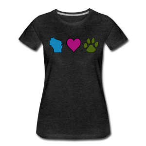 WI Loves Pets Contoured Premium T-Shirt - charcoal grey