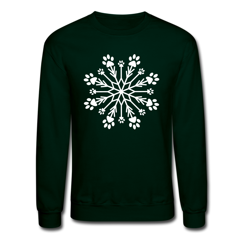 Paw Snowflake Classic Sweatshirt - forest green