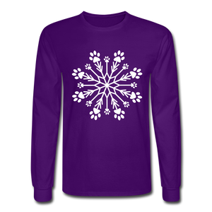 Paw Snowflake Classic Long Sleeve T-Shirt - purple