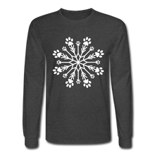 Load image into Gallery viewer, Paw Snowflake Classic Long Sleeve T-Shirt - heather black