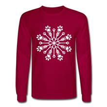 Load image into Gallery viewer, Paw Snowflake Classic Long Sleeve T-Shirt - dark red