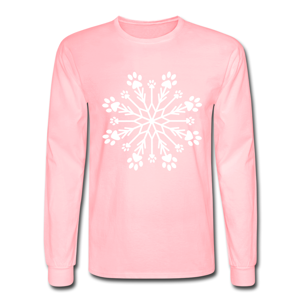 Paw Snowflake Classic Long Sleeve T-Shirt - pink
