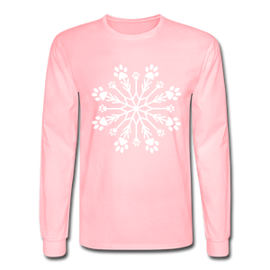 Paw Snowflake Classic Long Sleeve T-Shirt - pink