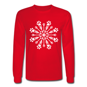 Paw Snowflake Classic Long Sleeve T-Shirt - red