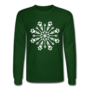 Paw Snowflake Classic Long Sleeve T-Shirt - forest green