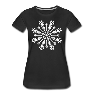 Paw Snowflake Premium T-Shirt - black