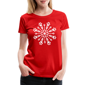 Paw Snowflake Premium T-Shirt - red
