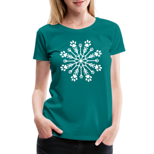 Paw Snowflake Premium T-Shirt - teal