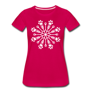 Paw Snowflake Premium T-Shirt - dark pink