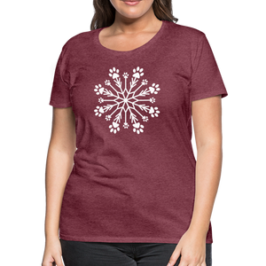 Paw Snowflake Premium T-Shirt - heather burgundy