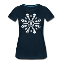 Load image into Gallery viewer, Paw Snowflake Premium T-Shirt - deep navy