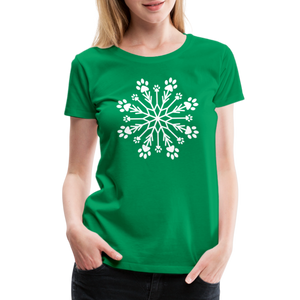 Paw Snowflake Premium T-Shirt - kelly green