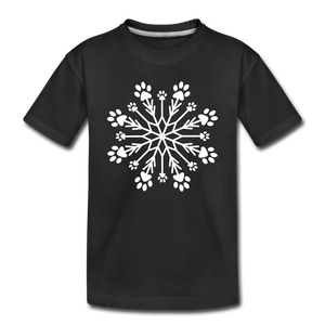 Paw Snowflake Kids' Premium T-Shirt - black