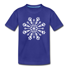 Load image into Gallery viewer, Paw Snowflake Kids&#39; Premium T-Shirt - royal blue
