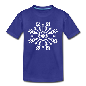 Paw Snowflake Kids' Premium T-Shirt - royal blue