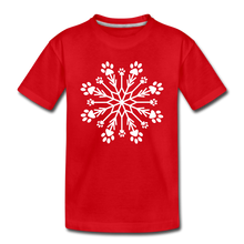 Load image into Gallery viewer, Paw Snowflake Kids&#39; Premium T-Shirt - red