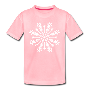 Paw Snowflake Kids' Premium T-Shirt - pink